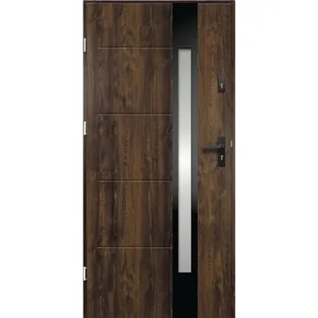 Vchodové dveře Vchodové dveře ocelové Ariadna P55 90 L ořech otevírání ven