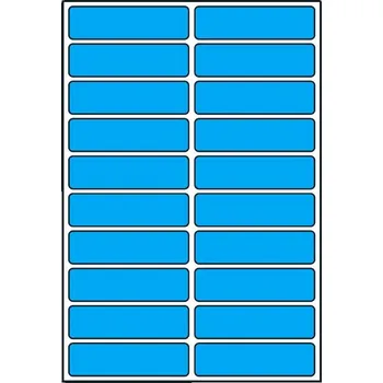 Papír Toppapír Print etikety barevné 48x11mm, 10 listů, A6, 20ks/list Barva: Modrá