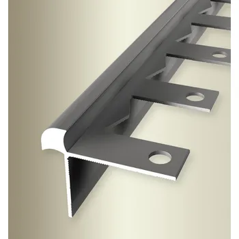 Podlahová lišta Küberit 874 EB - Ohýbací schodový oboustranný profil 6,5 mm | F2 Imitace nerezi 250 cm