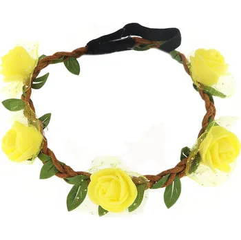 Čelenka Pružná čelenka do vlasů s malými květy 3713-3, žluté barvy 8000844-1