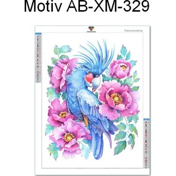 Diamantové malování Čína Diamantové malování - Zvířata a květy (kulaté diamanty) Motiv: AB-XM-329, Rozměr: 20x30 cm