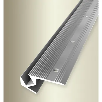 přechodová lišta Küberit 891 - Schodový profil pro LED osvětlení 37 x 21 mm, 250 cm Barva dekoru: stříbro F4, Délka lišty: 250 cm