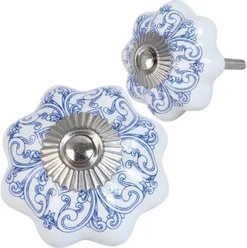 Dveřní kování Keramická úchytka s ornamenty