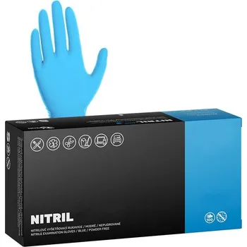Vyšetřovací rukavice Rukavice nitril S/100 modré nepudrované