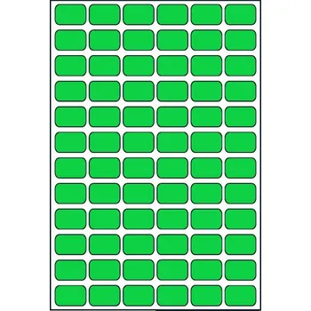 Papír Toppapír Print etikety barevné 14x9mm, 10 listů, A6, 72ks/list Barva: Reflexní zelená