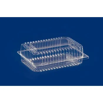 Jednorázové nádobí Guillin Krabička na dezerty s integrovaným víkem PET 200/150/69mm 50ks