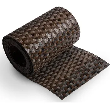 Příslušenství pro plot Černo-hnědý plastový ratanový stínící pás \"umělý ratan\" - délka 255 cm a výška 19 cm