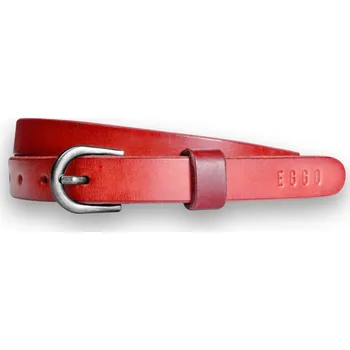 Opasek Eggo Merriam úzký kožený pásek Červená