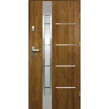 Vchodové dveře Vchodové dveře ocelové Luna S68 90 P zlatý dub otevírání ven