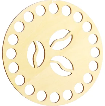 Pro Háčkování Podšálek vyřezávaný kruh Ø 10 cm - kávová zrna 2. jakost