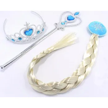 Karnevalový doplněk Sada Frozen 3ks / set Frozen Elsa 3ks - čelenka, hůlka, cop