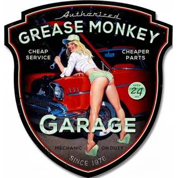 Plechová cedule Černá nástěnná kovová cedule Garage – 38x1x40 cm