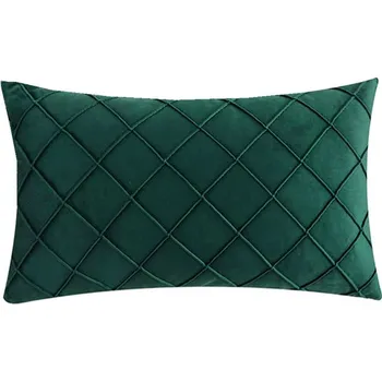 Povlak na polštářek Útulný sametový povlak na polštář s čtverečky (2 velikosti) Barva: zelená, Rozměry (cm): 45x45