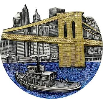 Stříbrná mince 5 Oz Brooklynský most 2022 Antique Standard