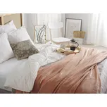 Deka tmavě hnědá polyester 200 x 220 cm útulná Beliani