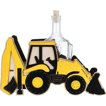 Žertovný předmět Dárková souprava bagr s lahví a štamperlíky