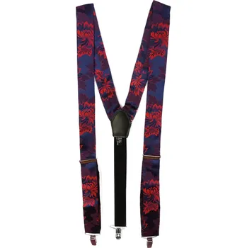 Kšandy HEDVA ČESKÝ BROKÁT Šle pánské VSh 053 MALÝ KVĚT modrá/červená