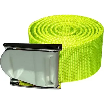 Opasek Agama s kovovou přezkou 1,5 m, neon žlutá