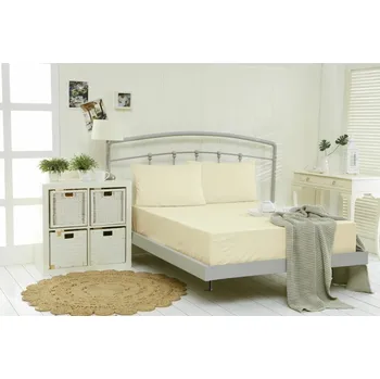 Prostěradlo Prostěradlo, Jersey s elastanem a s napínací gumou, smetanová