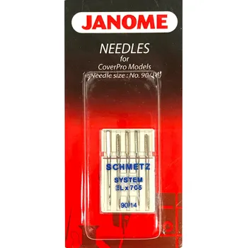 Příslušenství k šicímu stroji originál jehly pro coverlocky Janome ELx705/90/14