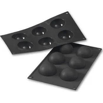 Martellato Silikonová forma polokoule - černá (6 ks - pr. 6 cm)