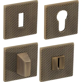 Dveřní kování TI - ROZETA - HR 5SQ T2 rozety WC OGS - Bronz česaný matný (77)