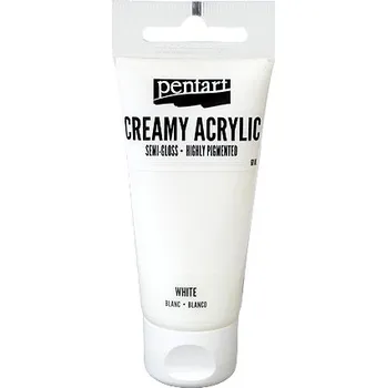 Speciální výtvarná barva Krémová akrylová barva 60ml pololesklá - bílá