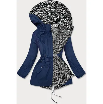 Tmavě modro-bílá dámská bunda parka 2 v 1 (W702) odstíny modré XXL (44)