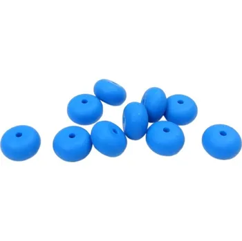 Korálek Natana oválný silikonový korálek Paris blue 12 mm 10 kusů