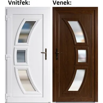 Vchodové dveře Plastové vchodové dveře Soft Celia zlatý dub/bílá 100x210 cm, levé