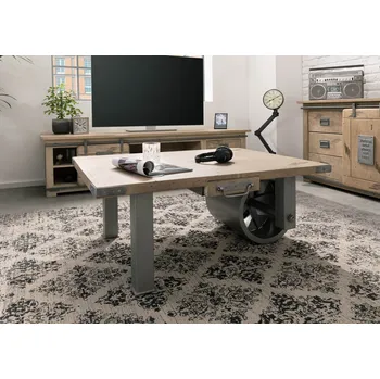 Konferenční stolek IRON Konferenční stolek Mango 110x80x43, bělený, lakovaný