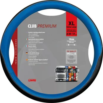 Potah na volant Potah volantu CLUB PREMIUM Skeentex modrý - XL 49 - 51 cm LAMPA