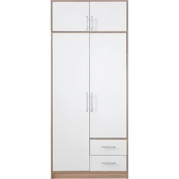 Šatní skříň SMART sb | šatní skříň SR3 + nástavec SRN3 | 100 cm | sonoma/bílá