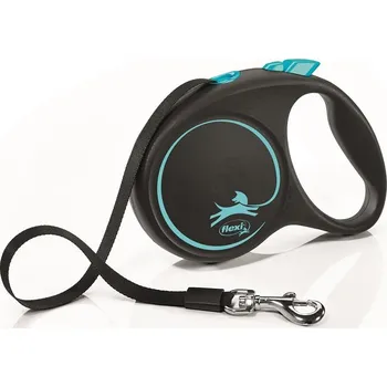 Vodítko pro psa flexi Black Design pásek-modrá