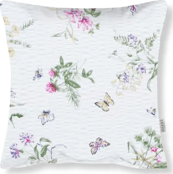 Povlak na dekorativní polštářek DARRÉ Krepový povlak na polštář Kouzlo bylinek - bílá Velikost: 40 x 40