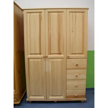 Šatní skříň Skříň 09 - masiv borovice Odstín: Borovice přírodní