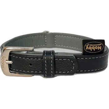 Obojek pro psa Nobby Pacific kožený obojek šedé lemování M-L 52cm