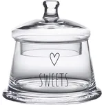 Úložná transparentní nádoba dóza s víčkem a srdíčkem Sweets - Ø 12*13 cm