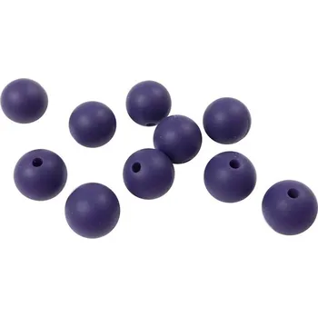 Dětské navlékací korálky Natana silikonové korálky fialové černé 12 mm 10 kusů