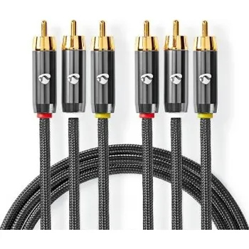 Audio kabel Profigold Series Kompozitní video kabel | 3x RCA Zástrčka | 3x RCA Zástrčka | Pozlacené