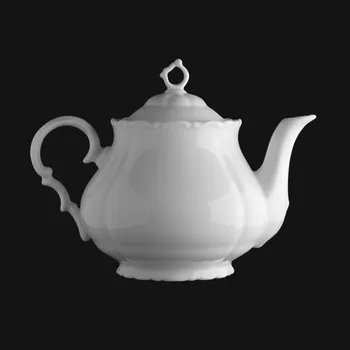 Konvice na čaj Čajová konvice vysoká 1,2 l, bílý porcelán, Verona, G. Benedikt