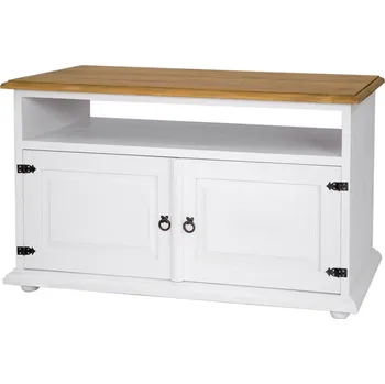 Konferenční stolek Rustikální TV stolek WHITE HOME RTV02 Barevné provedení: Bílý vosk K17 - hnědý vosk K15