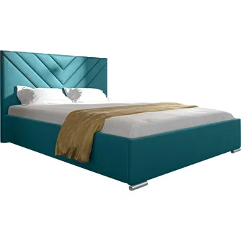 Postel Eka Čalouněná postel MERKURY - Kronos 160x200 cm Barva látky: Azurová (13), Úložný prostor: Bez úložného prostoru