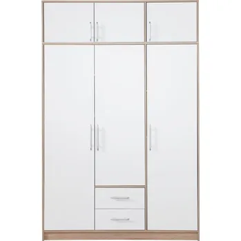 Šatní skříň SMART sb | šatní skříň SR2 + nástavec SRN2 | 150 cm | sonoma/bílá