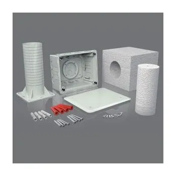 Elektroinstalační krabice LIKOV Krabice elektroinst. s víkem a tubusem pro zatepl. 196/156/85-140mm, víko 210/170