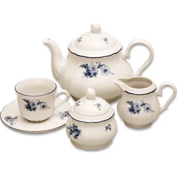 Stolování Thun 1794 Rose, čajová souprava, modrá růže, Thun, 15 d.
