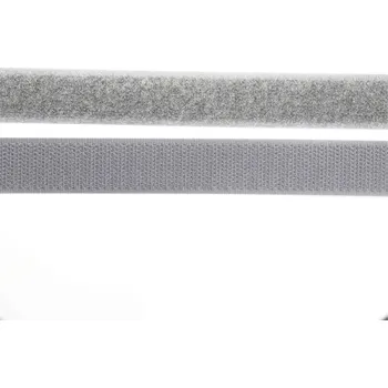 Pro Háčkování Suchý zip, 20 mm, komplet světle šedý