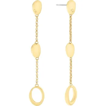 Náušnice Calvin Klein Stylové pozlacené visací náušnice 35000361 + 2 měsíce na vrácení zboží