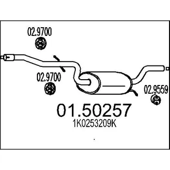 Auto-moto Střední tlumič výfuku MTS 01.50257