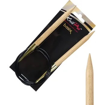 Jehlice Dřevěné kruhové jehlice Knitpro Basix Birch 100 cm 10 mm